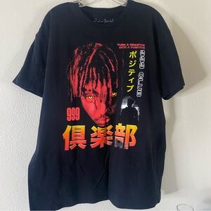 Q Juice World WRLD Club 999 Black GraphicT-Shirt